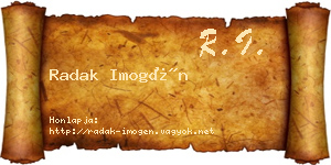 Radak Imogén névjegykártya